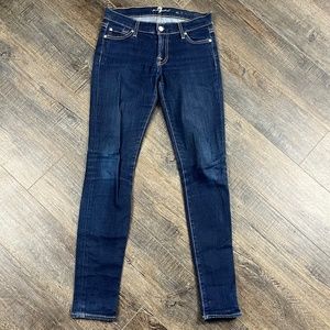 7 For All Mankind Skinny Blue Jeans Pants Denim ((size 24))